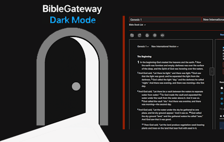 Bible Gateway page shown in dark mode