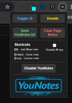 YouNotes screenshot showing timestamped note entries
